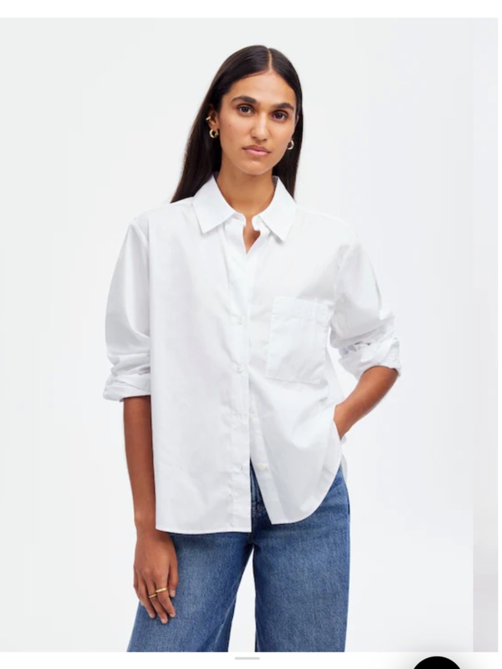 Madewell Easy Y-Neck Button Up Shirt Size Medium